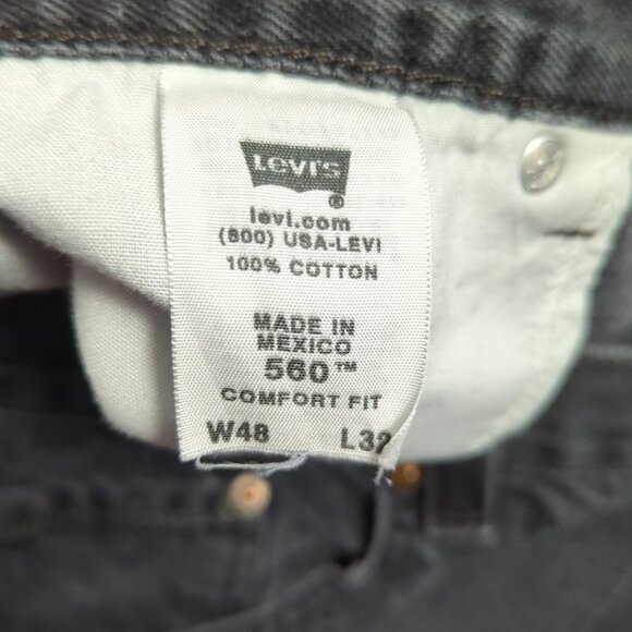 Levi's Jeans Men's 48x32 Fits 44x30 Black 560 Loose Fit Tapered Leg Denim - Picture 11 of 13